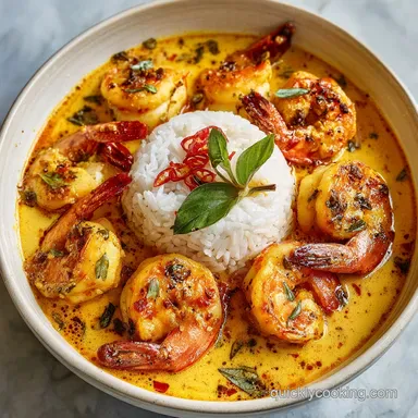 Easy Flavorful Spicy Coconut Curry Shrimp Recipe in 20 Min Recipe Card