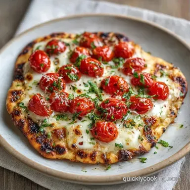 Tomato Mozzarella Flatbread in 25 Minutes Recipe Card