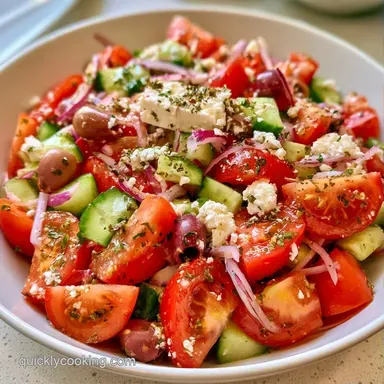 Greek Salad in 15 Minutes Recipe Card