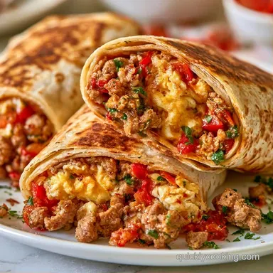 Turkey Sausage Burritos for Meal Prep Recipe Card