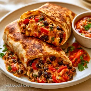 Vegetarian Bean Burritos for 4 Servings Recipe Card