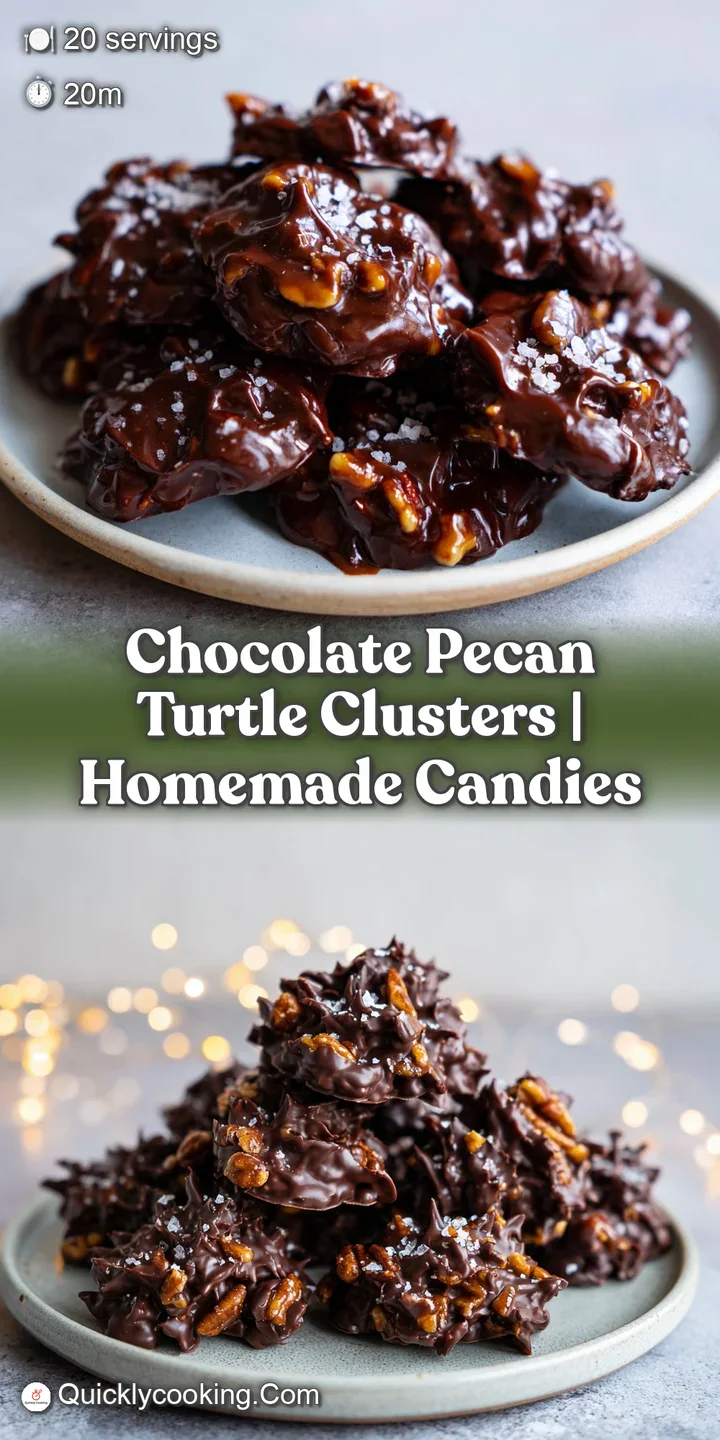 Macro shot of a chocolate cluster with a glistening caramel drip and a golden, crunchy pecan nut embedded.