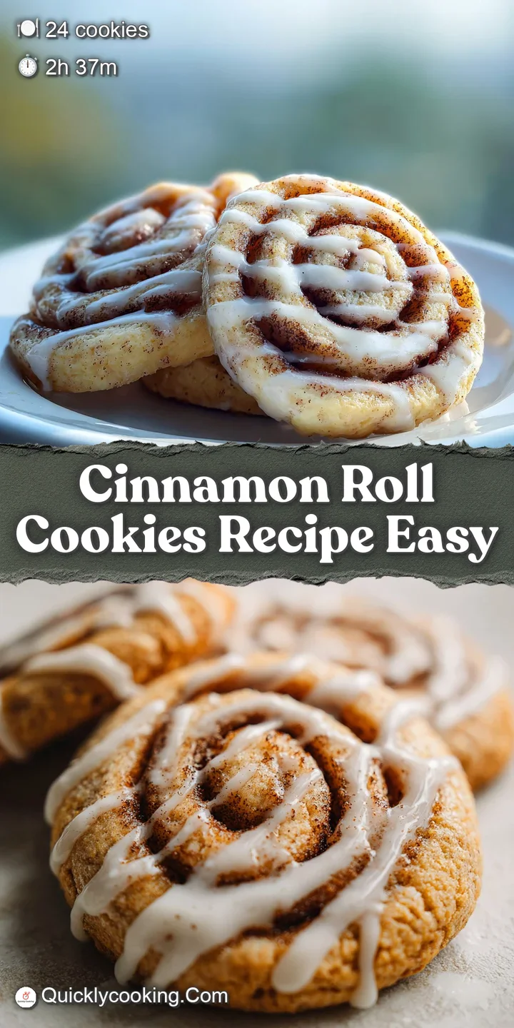 Close-up captures a cinnamon roll cookie's soft folds and sugary glaze, inviting a bite from the warm, aromatic treat.