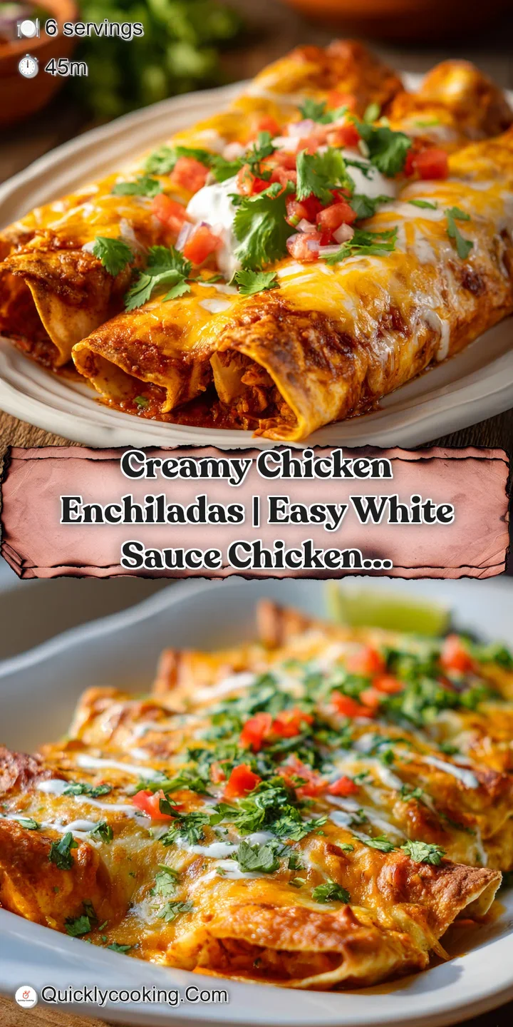 Close-up of a cheesy chicken enchilada oozing with creamy verde sauce, showcasing fluffy tortillas and melted cheese.
