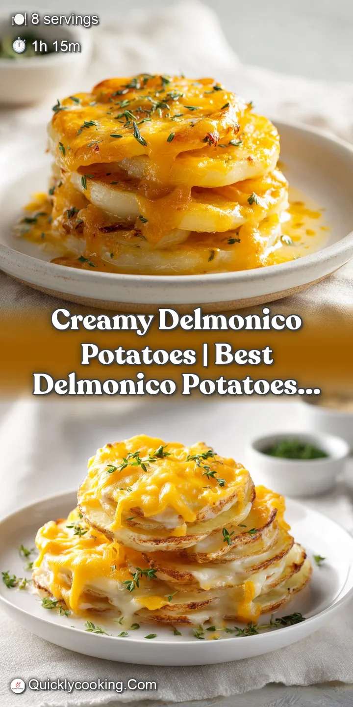 Close-up of tender, cream-soaked potato layers with caramelized edges and a glossy, melted butter glaze.