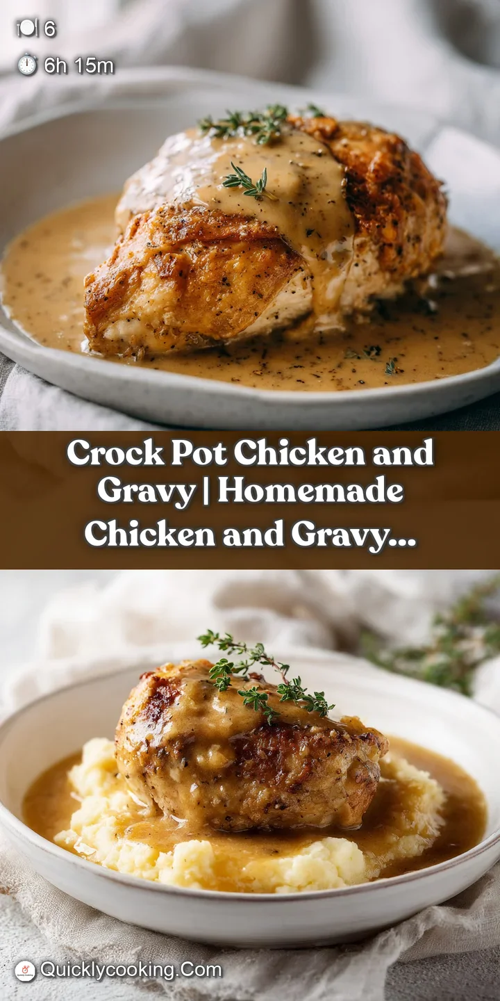 Close-up of succulent shredded chicken coated in velvety, golden-brown gravy, glistening.