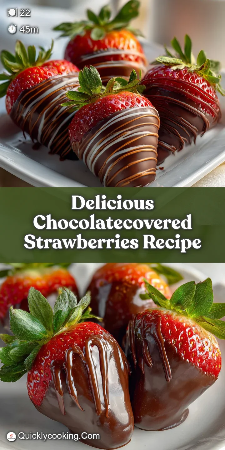 Close-up of a glistening, dark chocolate-covered strawberry, showcasing the smooth coating and juicy red fruit underneath....