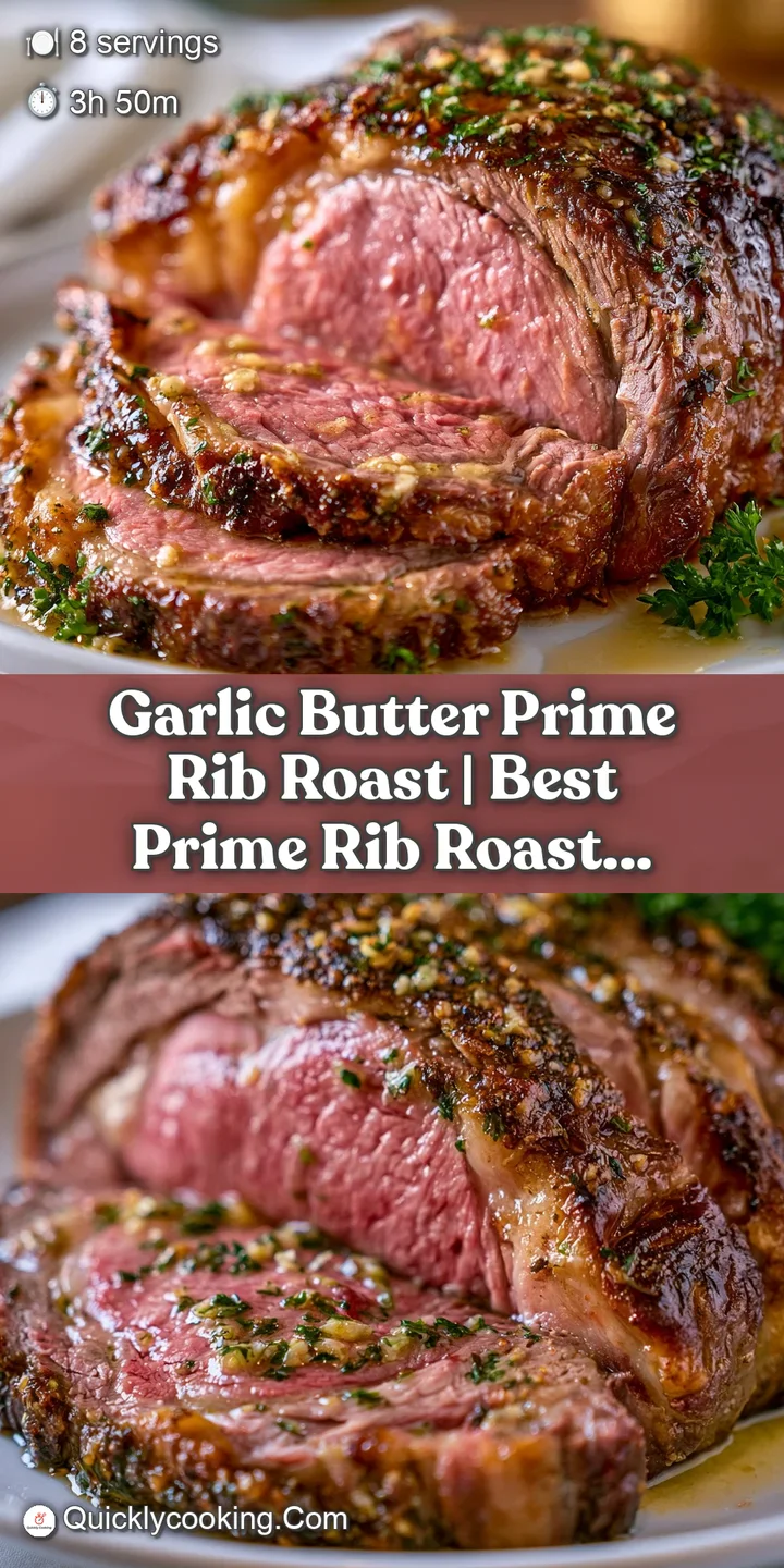 Close-up of melted garlic butter glistening on a seared beef crust with visible grains of salt and cracked pepper