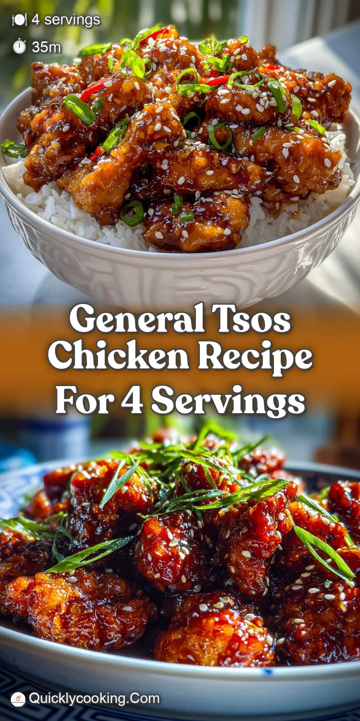 Close-up of sticky, saucy General Tso's chicken, catching the light, with a scattering of sesame seeds and a hint of chili...