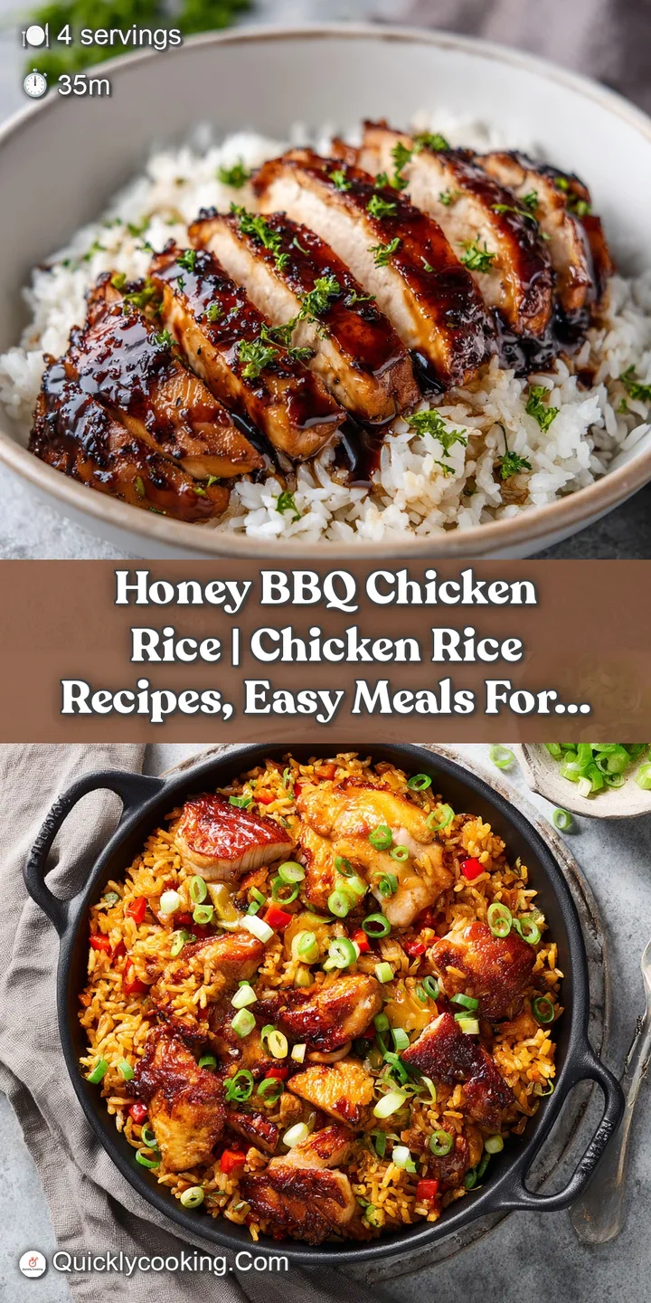 Close-up of succulent chicken smothered in a dark, sticky honey BBQ glaze, catching the light.