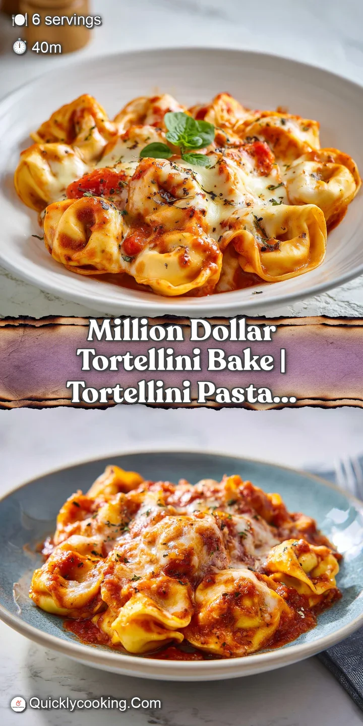 Close-up of gooey, melted mozzarella stretching over soft tortellini tossed in a thick, velvety cream sauce.