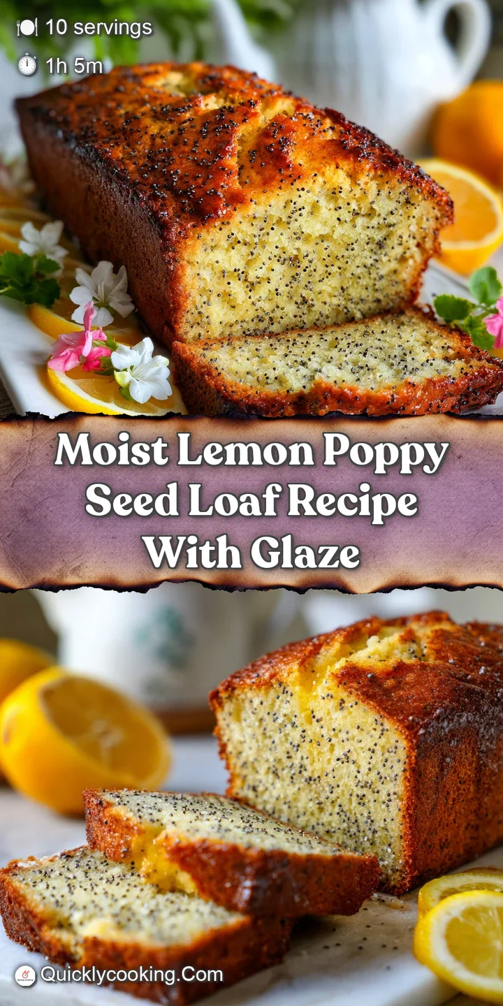 Up close, the sugary lemon glaze of a poppy seed loaf shines; flecks of poppy seeds add texture to each slice.