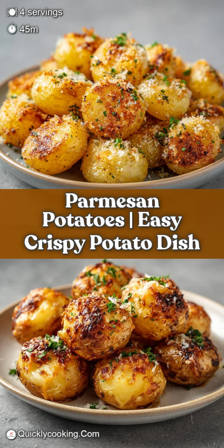Extreme close-up of a roasted potato showing a crunchy, lacy parmesan crust and a fluffy, steaming white interior.