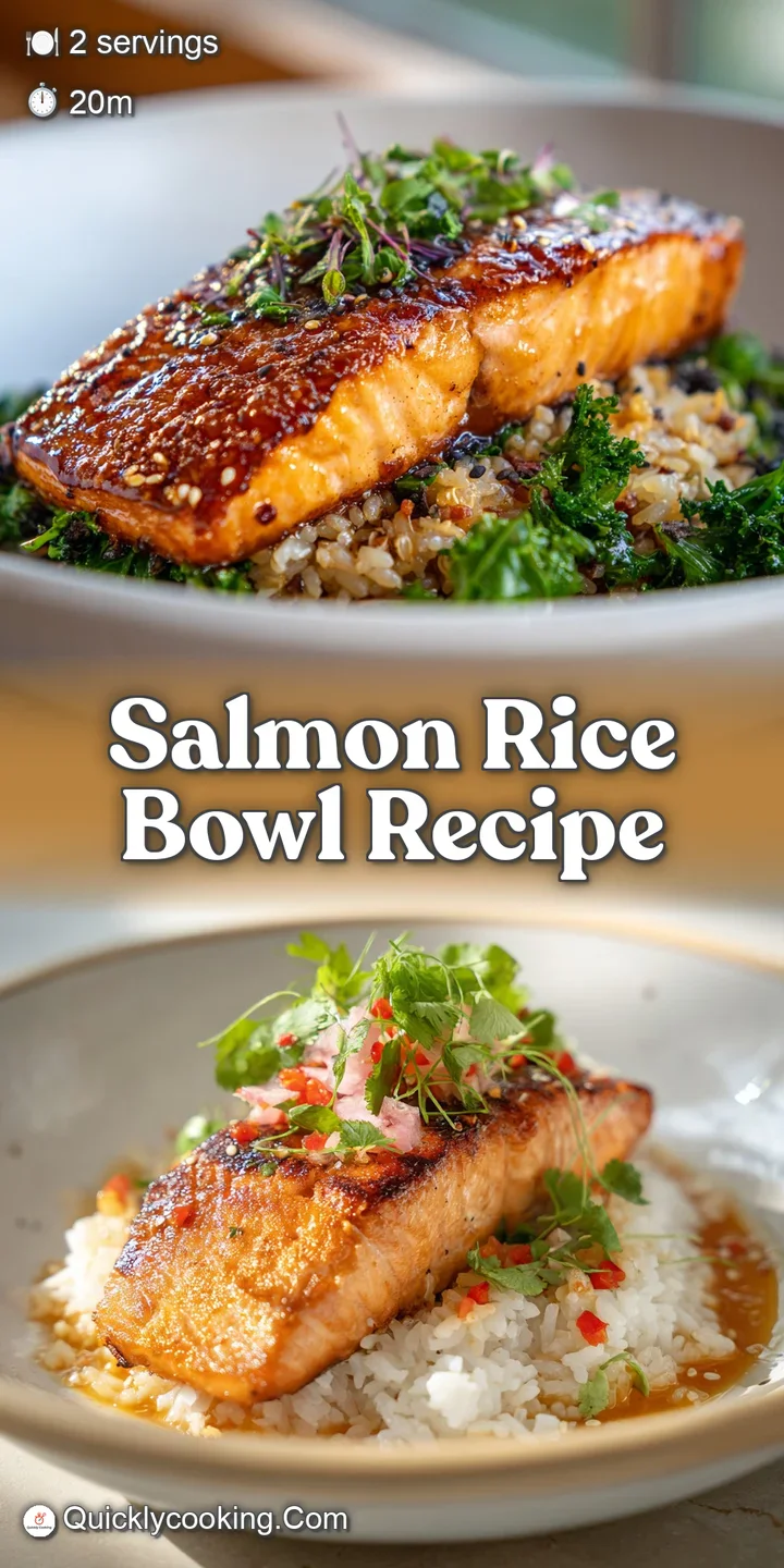 Close-up of glistening salmon skin, sesame seeds, and creamy avocado over rice. A flavorful, vibrant, and appetizing bowl.