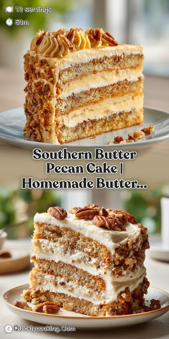 Extreme close-up of a moist crumb topped with rich, creamy frosting and golden-brown toasted pecan fragments.