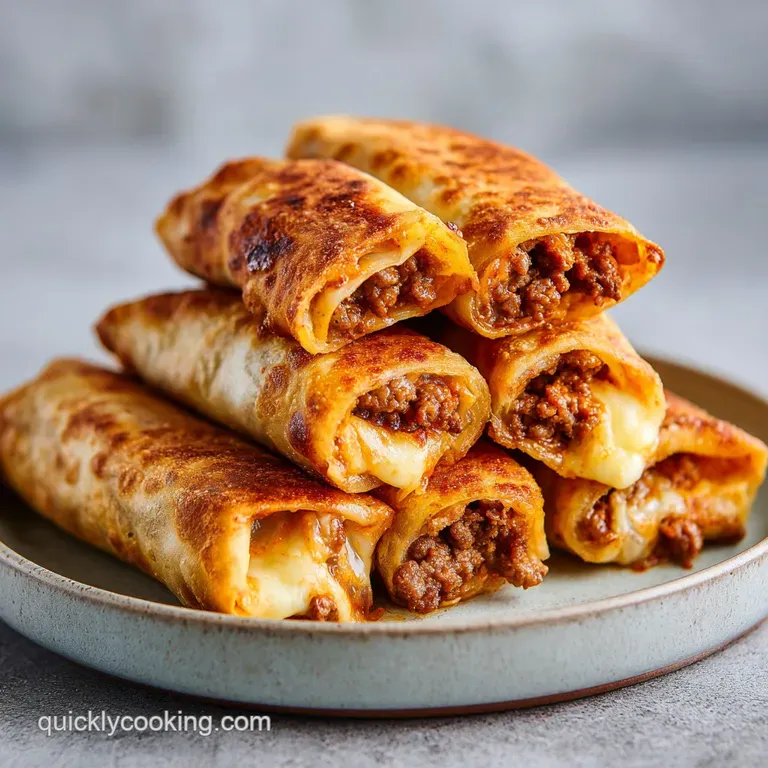 Two crispy golden wraps plated with dollops of creamy avocado and zesty salsa, garnished with fresh cilantro leaves.