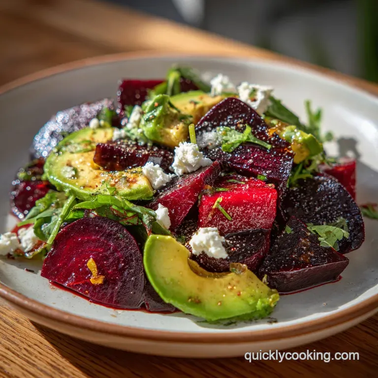 Roasted Beet Avocado Feta Salad Recipe