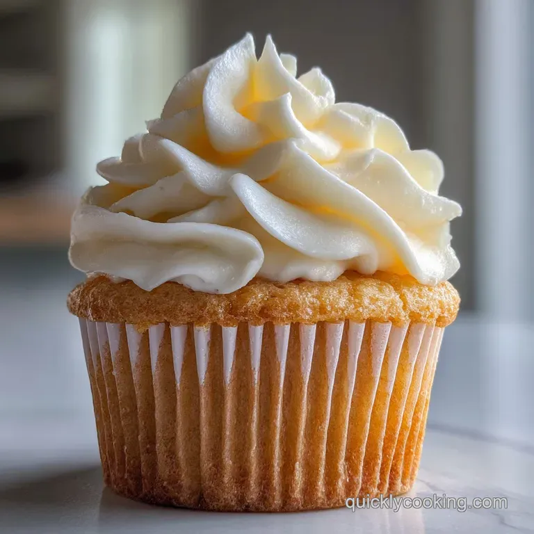 Dollops of creamy white frosting elegantly piped onto a chocolate cupcake, a sweet sugary treat, calling to be eaten.