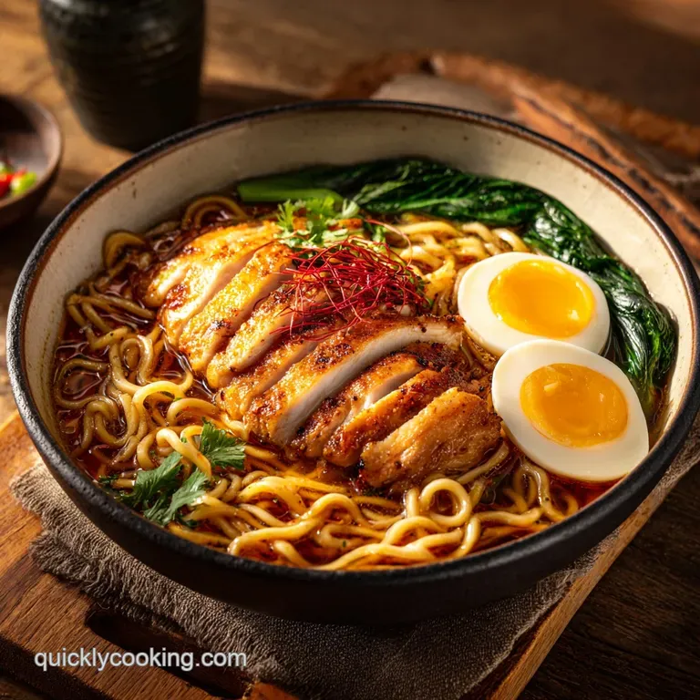 Creamy Garlic Chicken Ramen: Velvety and Savory