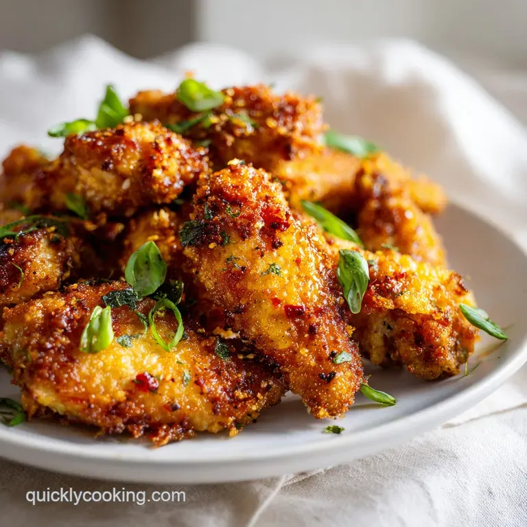 Crispy lemon pepper wings artfully piled on a white plate, garnished with bright lemon wedges and sprigs of fresh parsley.