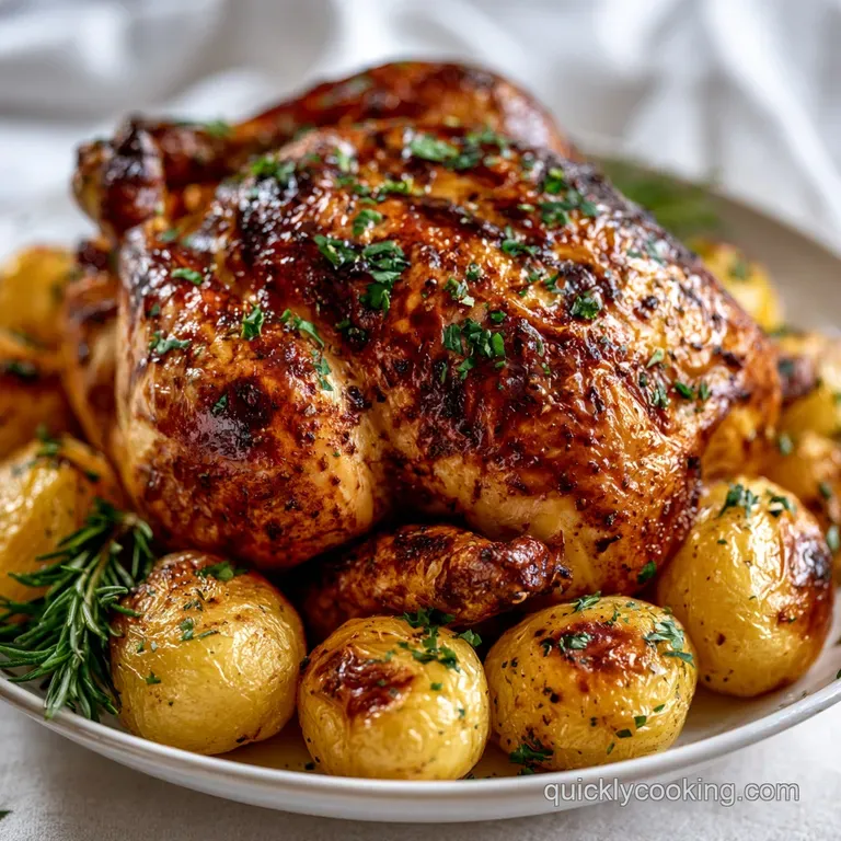 Dutch Oven Chicken: Mahogany Skin and Potatoes