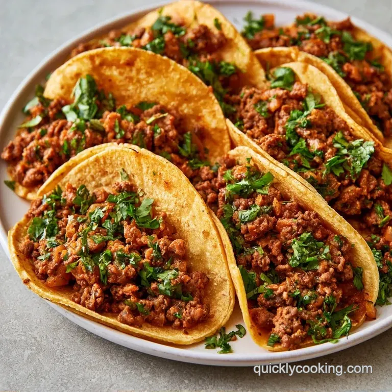 Three tacos arranged on a rustic wooden board with fresh lime wedges and a sprinkle of bright green cilantro.