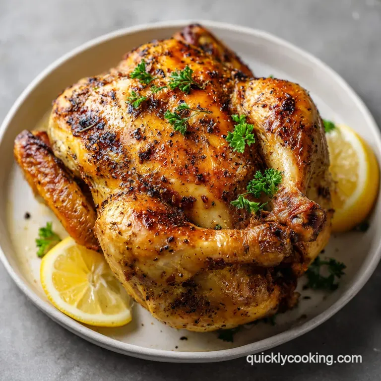A perfectly roasted chicken thigh rests elegantly atop creamy mashed potatoes and bright green beans.