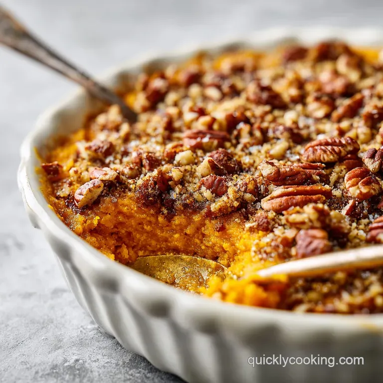 Sweet Potato Casserole: Velvety Base and Pecan Crust