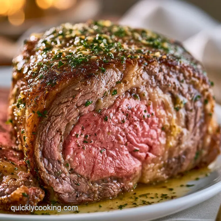 Garlic Butter Prime Rib Roast: Tender and Mahogany