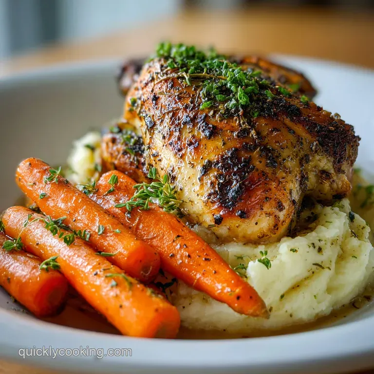 Roasted Garlic Herb Chicken with Mashed Potatoes