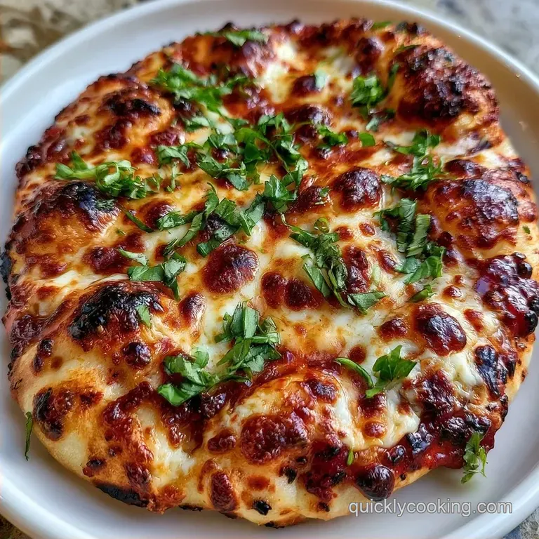 Garlic Naan Flatbread Pizza in 15 Minutes