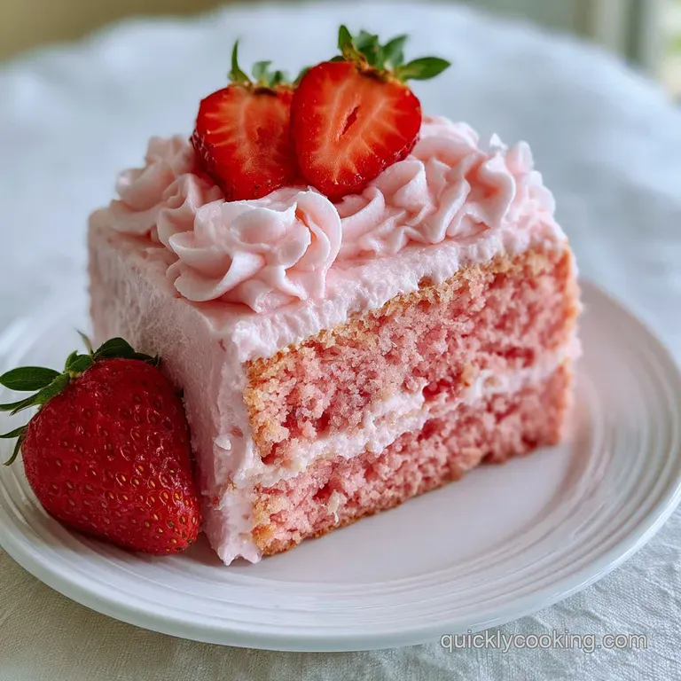 Homemade Strawberry Cake with Strawberry Frosting