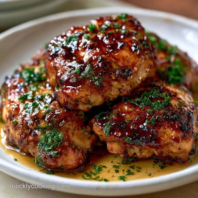 Baked Honey Garlic Boneless Chicken Thighs