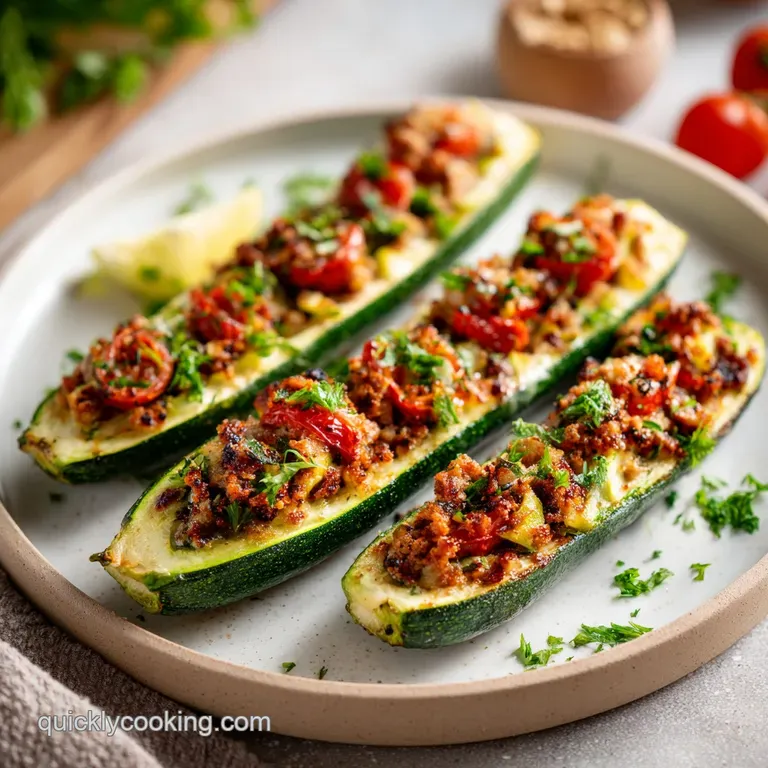 Italian Stuffed Zucchini Boats with Meat