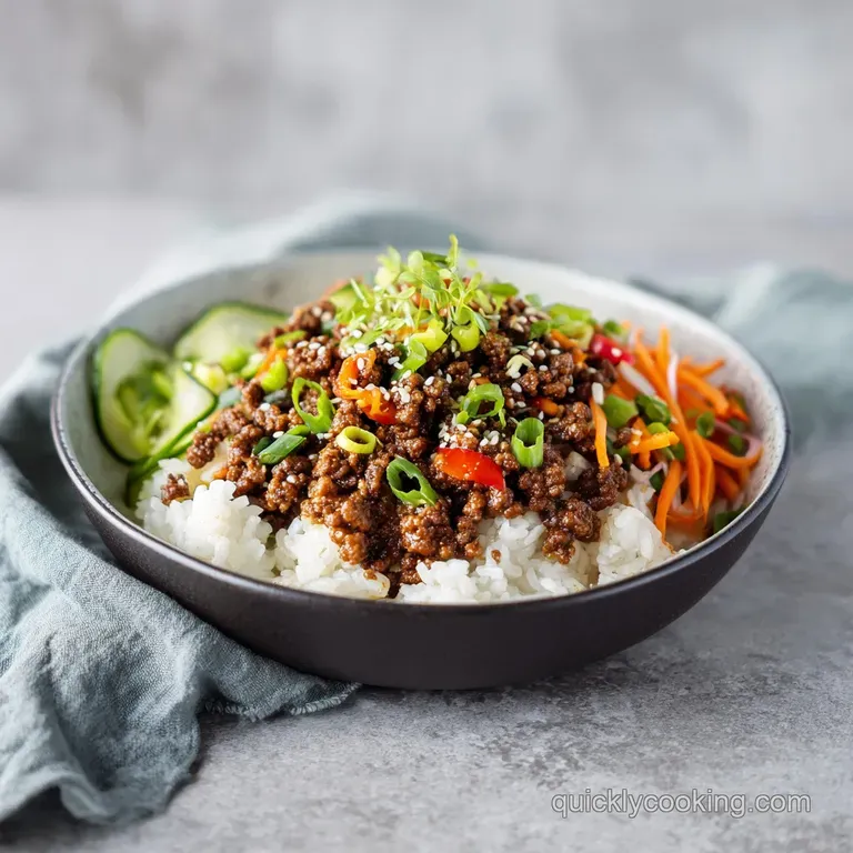 Korean Ground Beef Bowl: Caramelized and Crispy