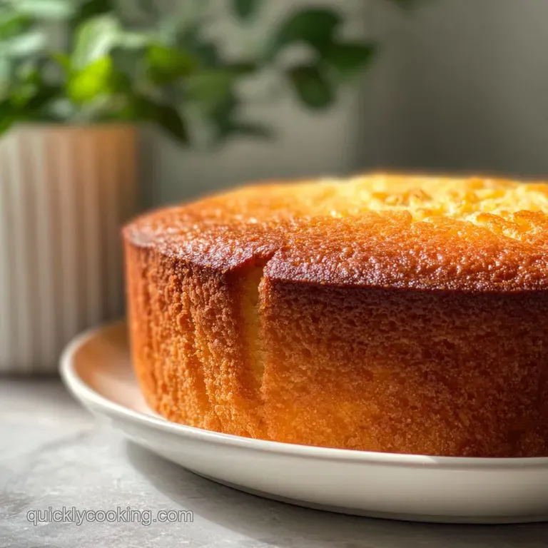 Elegant slice of maple cake drizzled with amber maple syrup, garnished with pecans on a white plate, beside a steaming mug.