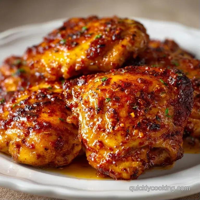 Golden-brown roasted chicken pieces served on a white plate with a sprig of fresh rosemary and lemon wedges.
