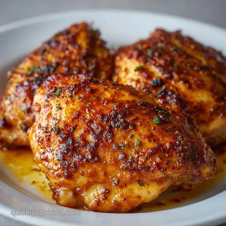 Searing hot chicken thighs arranged on a slate board with charred lemon slices and sprigs of fresh green rosemary.