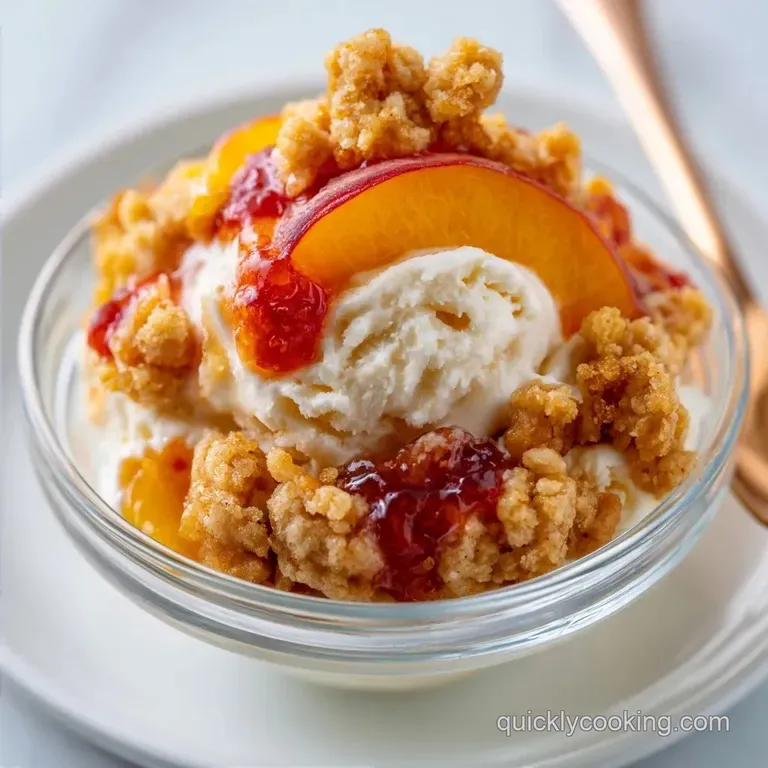 Peach Cobbler Ice Cream: No-Churn Method