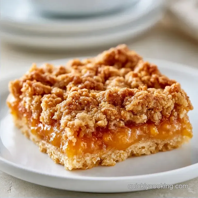 Peach Crumb Bars with Rolled Oats