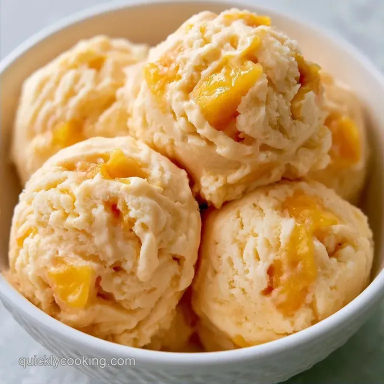 Homemade Peach Ice Cream with Condensed Milk