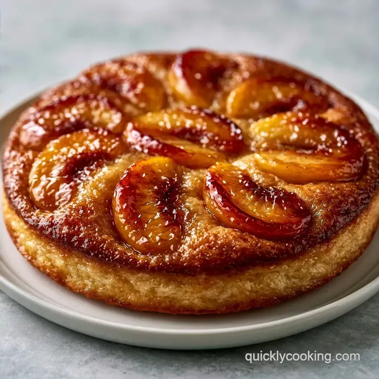 Easy Caramel Peach Upside Down Cake