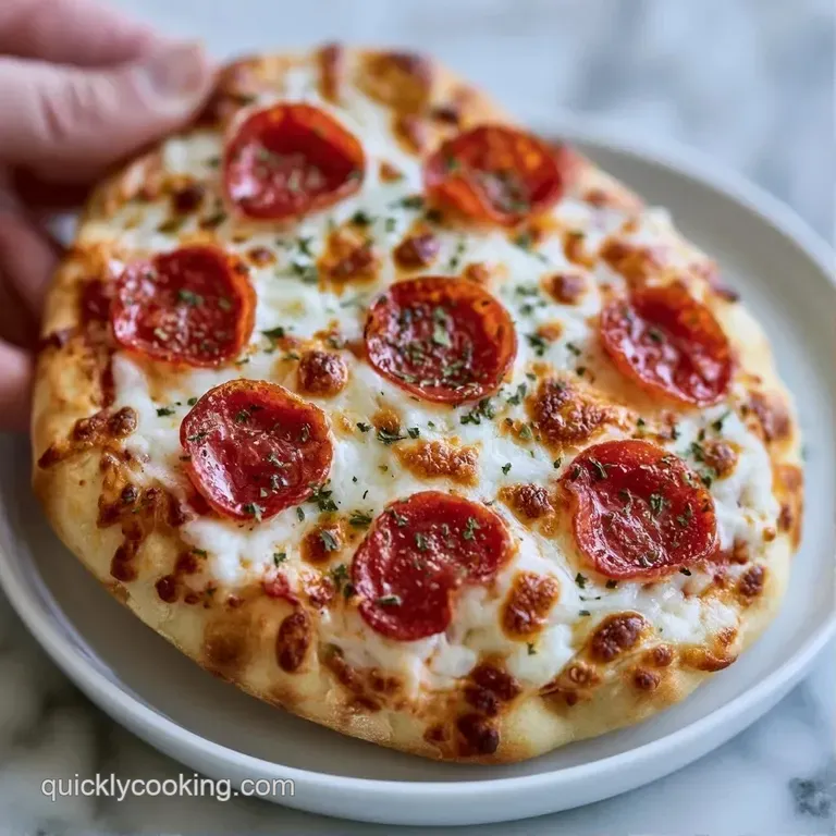 Slices of cheesy flatbread topped with curled pepperoni, served on a wooden board with fresh parsley garnish.