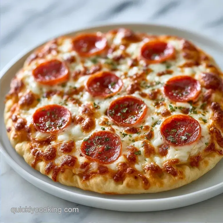 10 Minute Naan Pizza with Pepperoni and Cheese