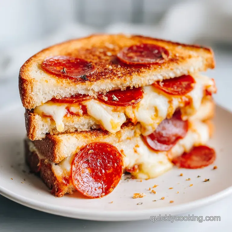 Pepperoni Pizza Grilled Cheese: Crispy and Savory