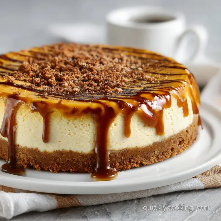 A slice of rich pumpkin cheesecake with gingersnap crust, adorned with whipped cream and dusting of spice.