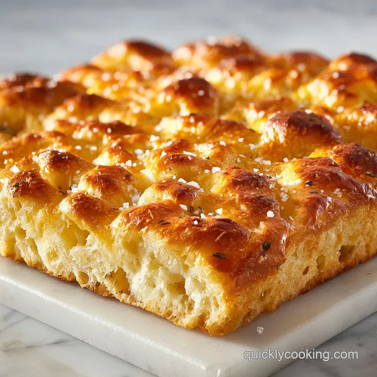 Airy golden bread slices on a rustic wooden board, paired with a small bowl of olive oil and fresh rosemary.