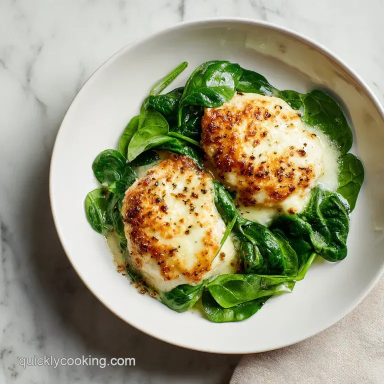 Spinach Chicken Casserole: Cream Cheese and Mozzarella