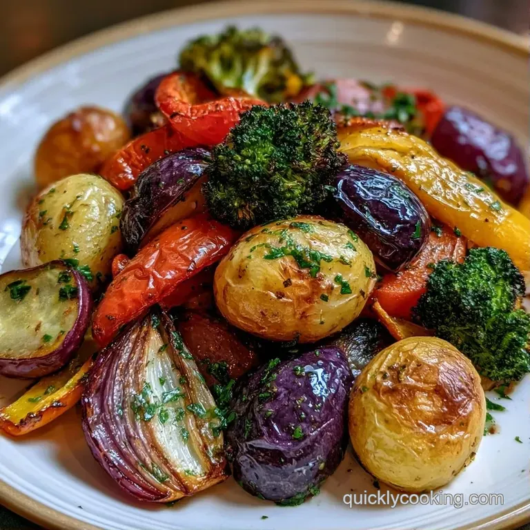 Open silver foil pouches revealing steaming, vibrant roasted vegetables on a rustic dark wooden serving platter.